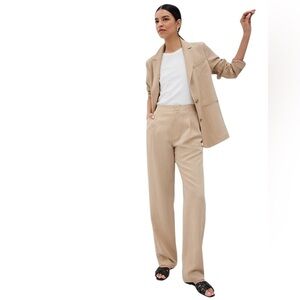 GAP NWT Soft Suit Blazer Jacket Tan Khaki Oversized Loose Size Large